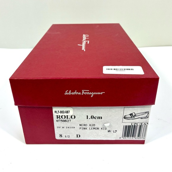 Salvatore Ferragamo Gancini Leather Colorblock Loafers 8.5 Black Pink Ivory NEW - Picture 17 of 17